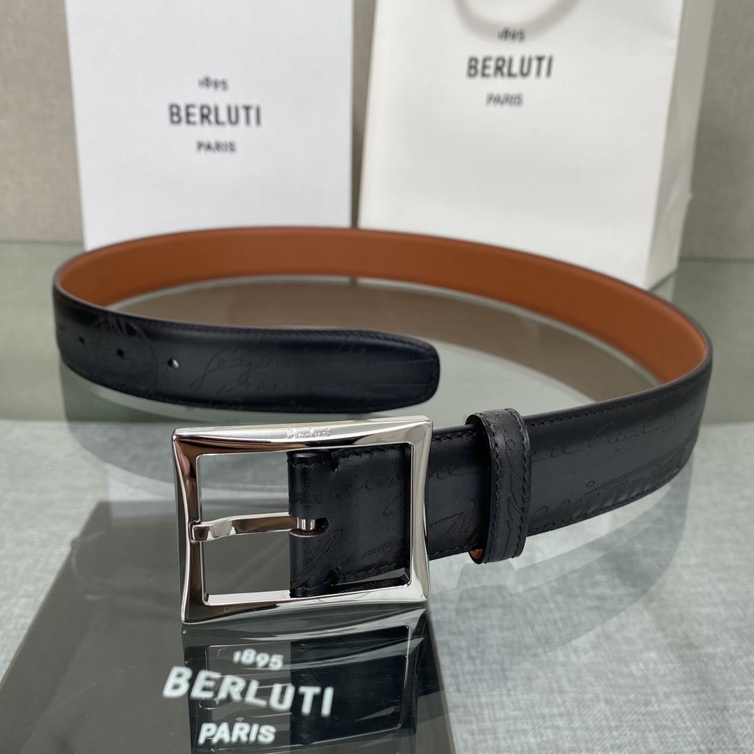 配原包装3.5宽Berluti 布鲁提 新款上新🆕 最新款男士腰带，高端质感感受，顶级擦色小牛皮质感极好