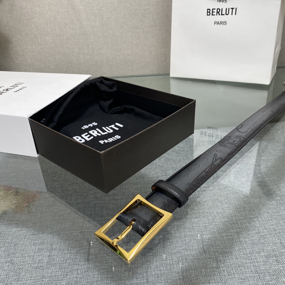 配原包装3.5宽Berluti 布鲁提 新款上新🆕 最新款男士腰带，高端质感感受，顶级擦色小牛皮质感极好