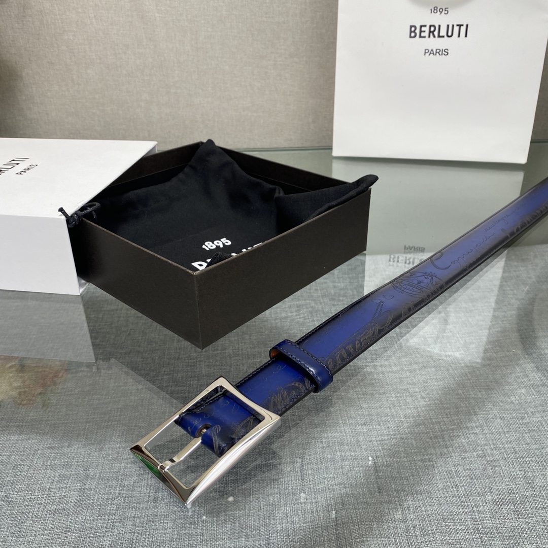配原包装3.5宽Berluti 布鲁提 新款上新🆕 最新款男士腰带，高端质感感受，顶级擦色小牛皮质感极好