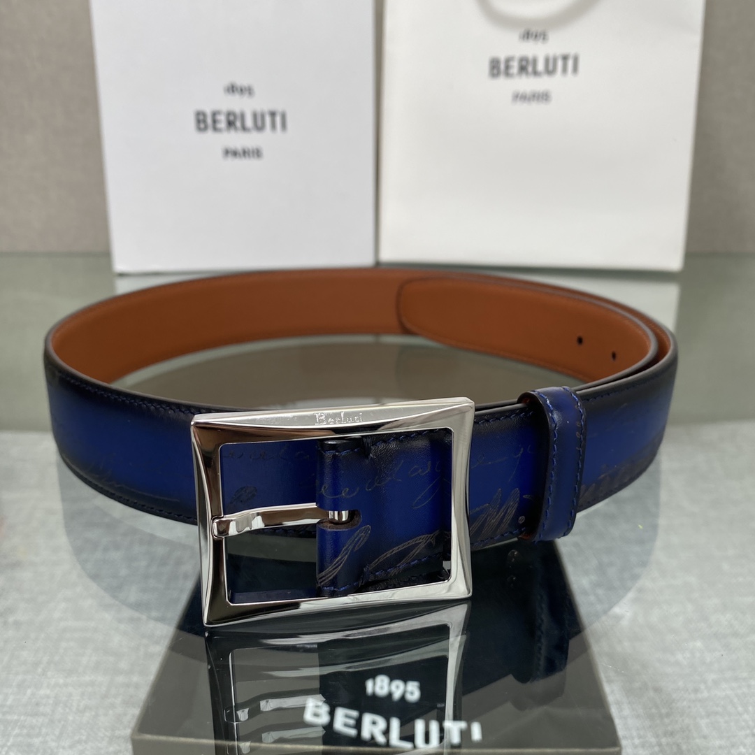 配原包装3.5宽Berluti 布鲁提 新款上新🆕 最新款男士腰带，高端质感感受，顶级擦色小牛皮质感极好