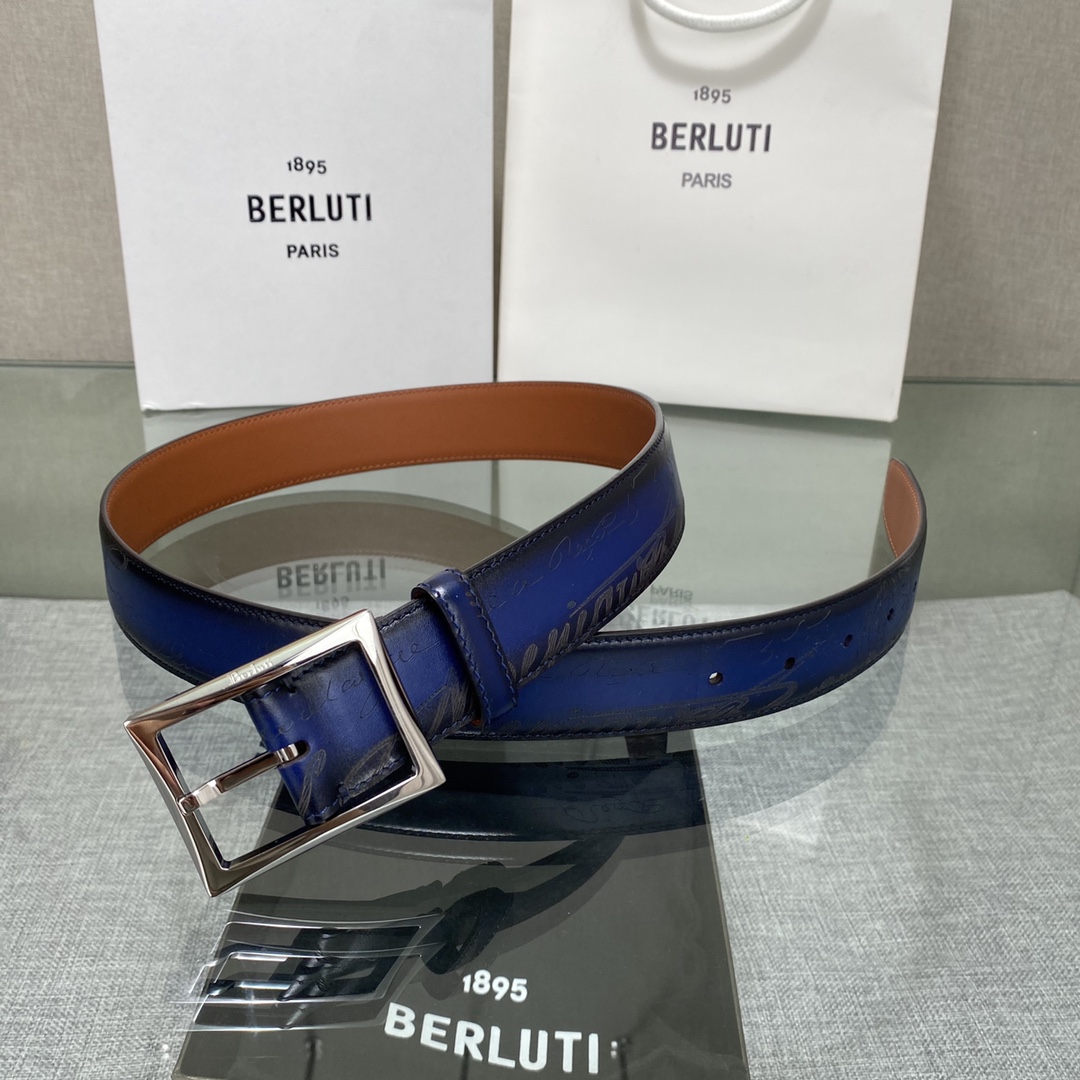 配原包装3.5宽Berluti 布鲁提 新款上新🆕 最新款男士腰带，高端质感感受，顶级擦色小牛皮质感极好