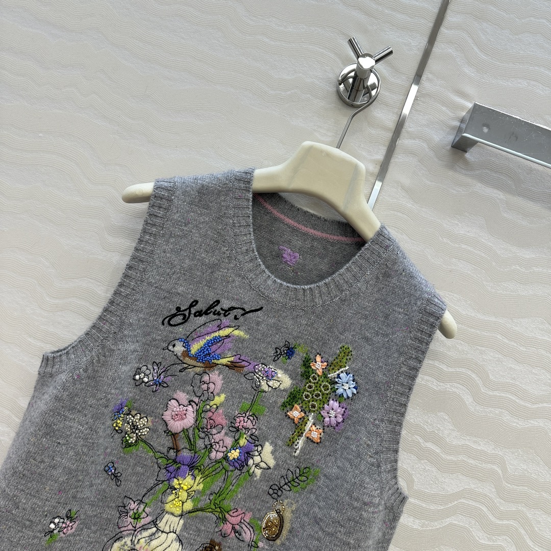 Elegant Embroidered Floral Bird Wool Blend Vest Top, Sleeveless Sweater for Women 3 i1756405955 611 1
