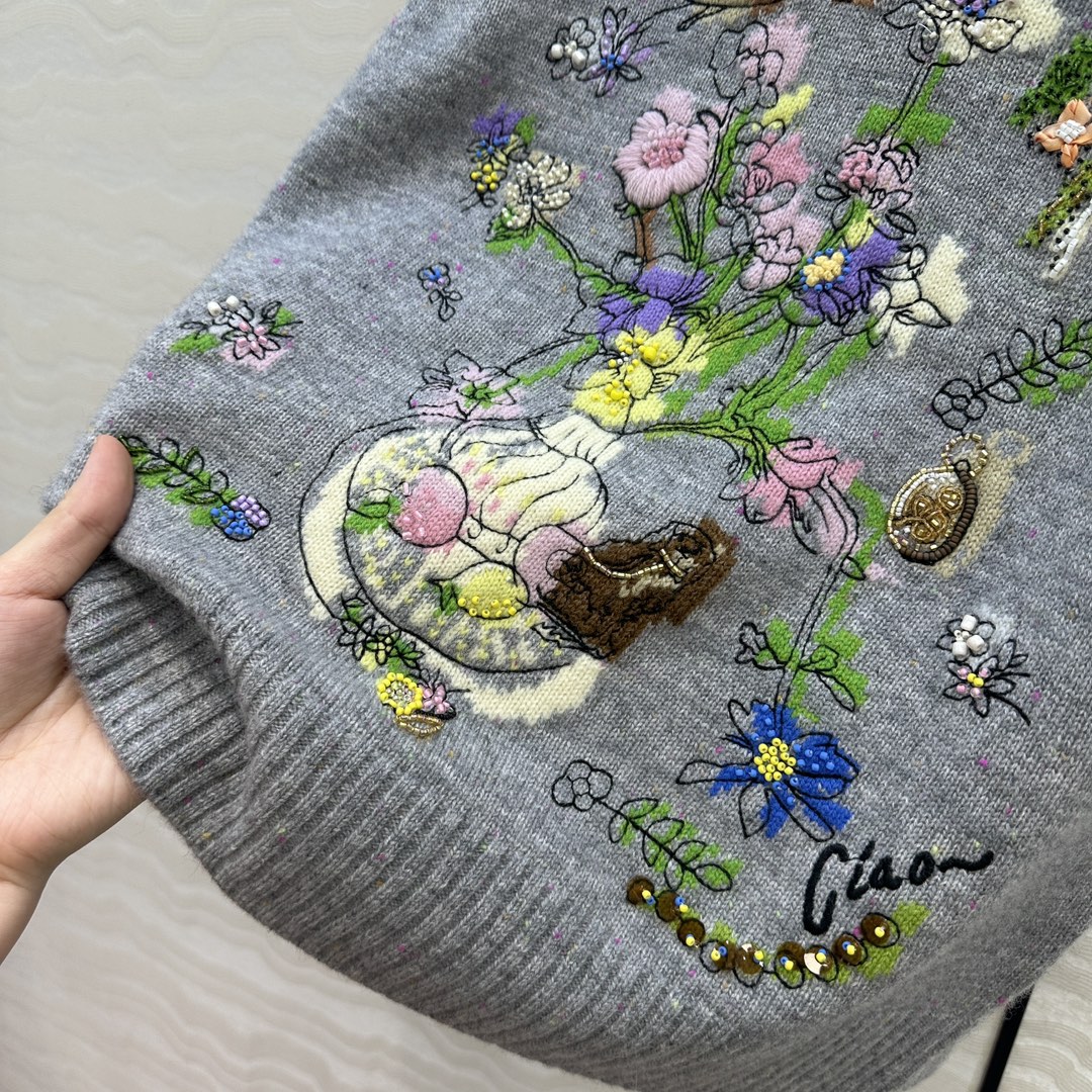 Elegant Embroidered Floral Bird Wool Blend Vest Top, Sleeveless Sweater for Women 7 i1756405955 7612 5