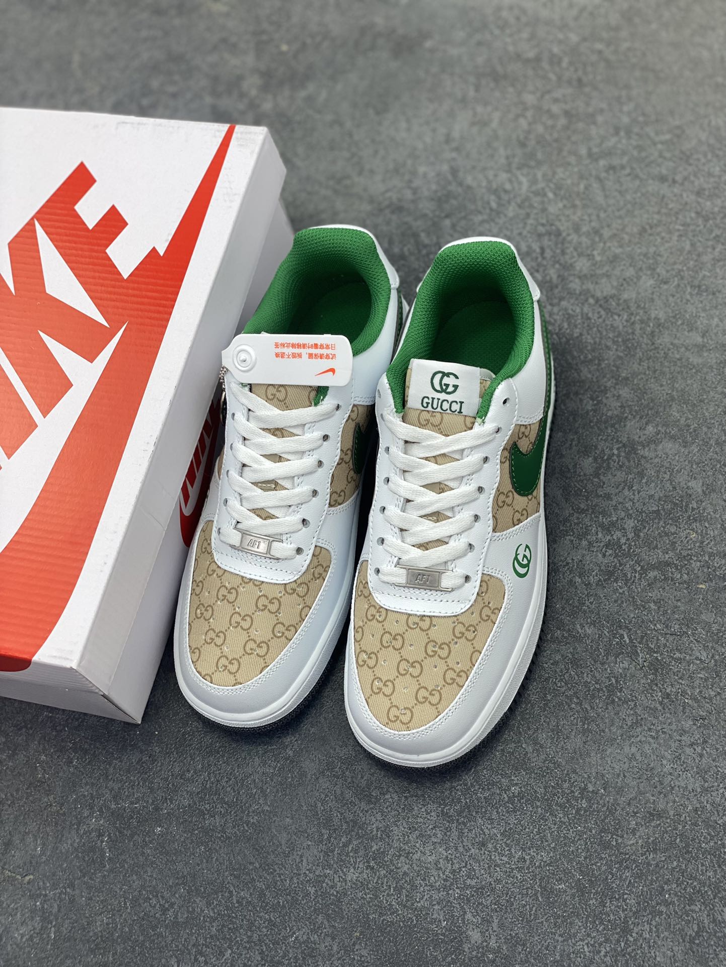 图片[8]-NIke Air Force 1 \’07 Low “古驰联名——花纹草绿”空军一号 低帮 运动鞋 休闲鞋 折边针车 工艺难度大 原楦头原纸板 原装鞋盒 定制五金配件 内置全掌气垫 原厂鞋底 货号：AH8462-004 尺码：36 36.5 37.5 38 38.5 39 40 40.5 41 42 42.5 43 44 44.5 45-选品中心