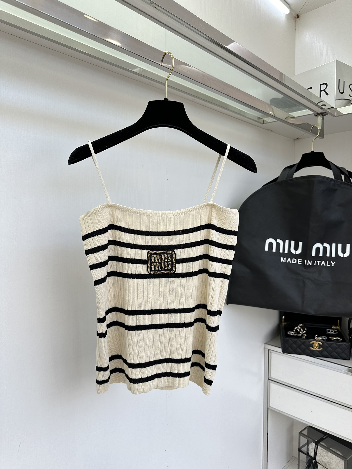 Striped Knit Three-Piece Set: Cardigan, Cami Top & Pants - Women's Loungewear 5 i1756427754 2402 3