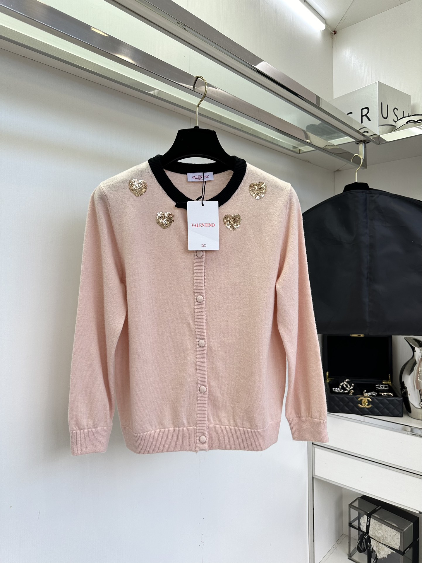 Women's Pink Wool Blend Cardigan with Butterfly and Sequin Details 2 i1756428115 1039 0
