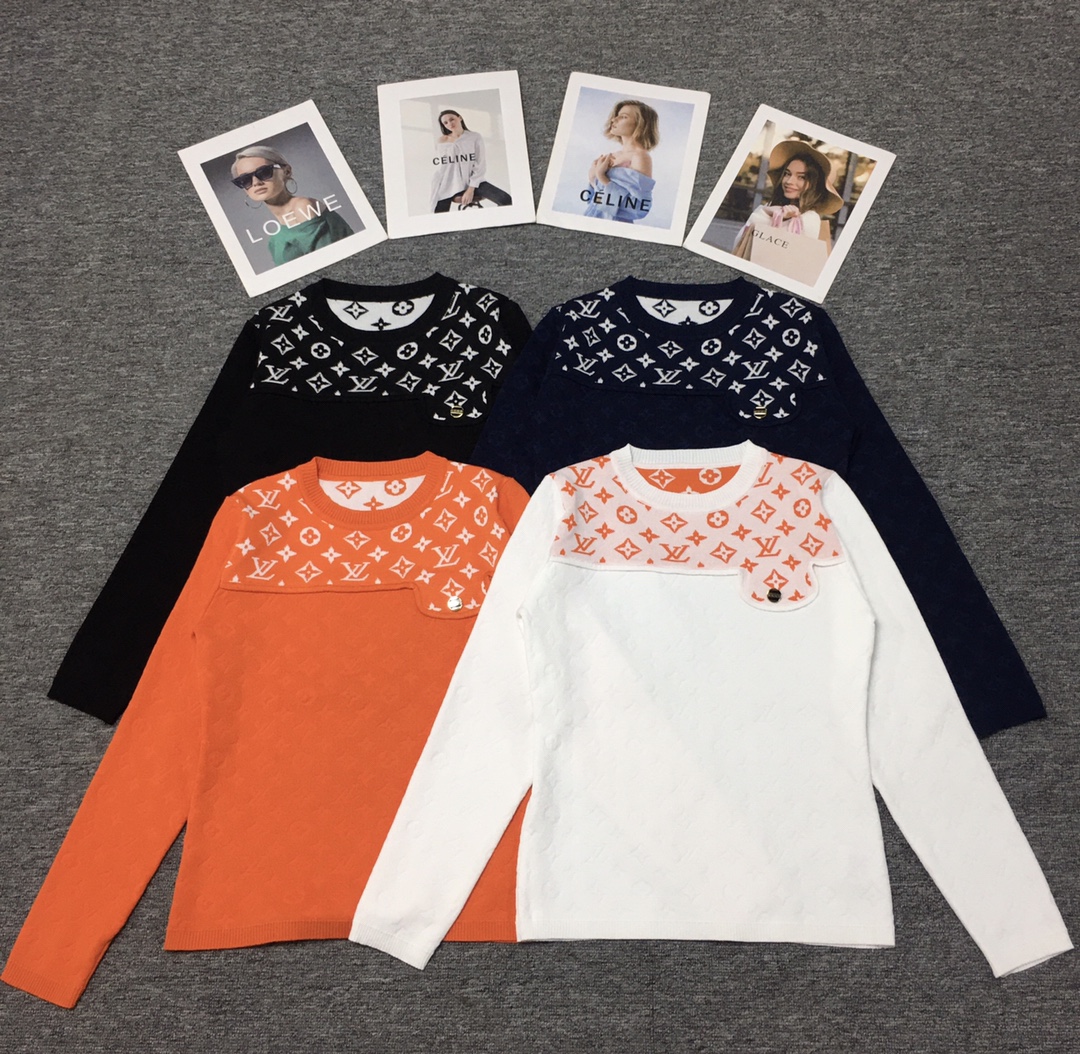 NO:481391,0285 Donkey round neck two-color pattern button long-sleeved top SML royal blue, white, black, orange, louis vuitton,louis vuitton,alexander wang198609090285 驴家圆领双色图案带纽扣长袖上衣 SML 宝蓝、白色、黑色、橙色,,louis vuitton,louis vuitton,alexander wang,Women's clothing