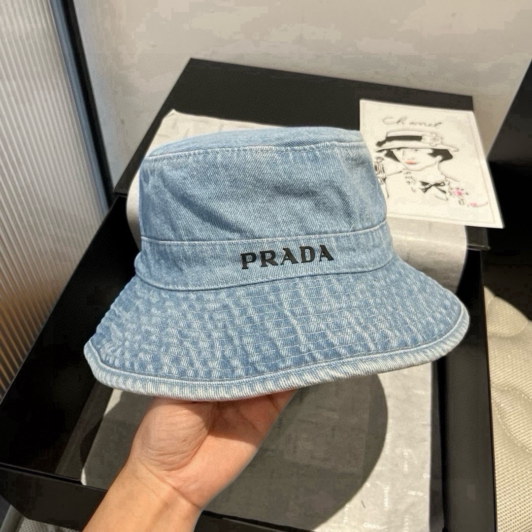 🆕

PRADA普拉达新款遮阳渔夫帽、防紫外线布帽，可折叠头围57cm