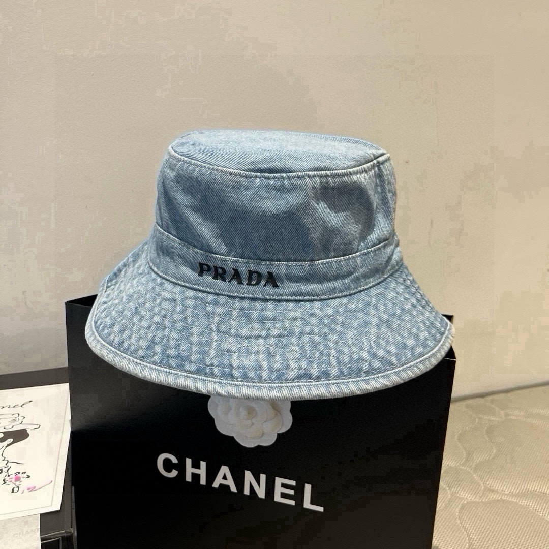 🆕

PRADA普拉达新款遮阳渔夫帽、防紫外线布帽，可折叠头围57cm