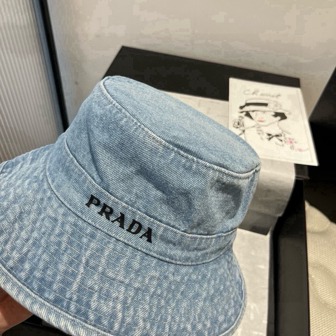 🆕

PRADA普拉达新款遮阳渔夫帽、防紫外线布帽，可折叠头围57cm