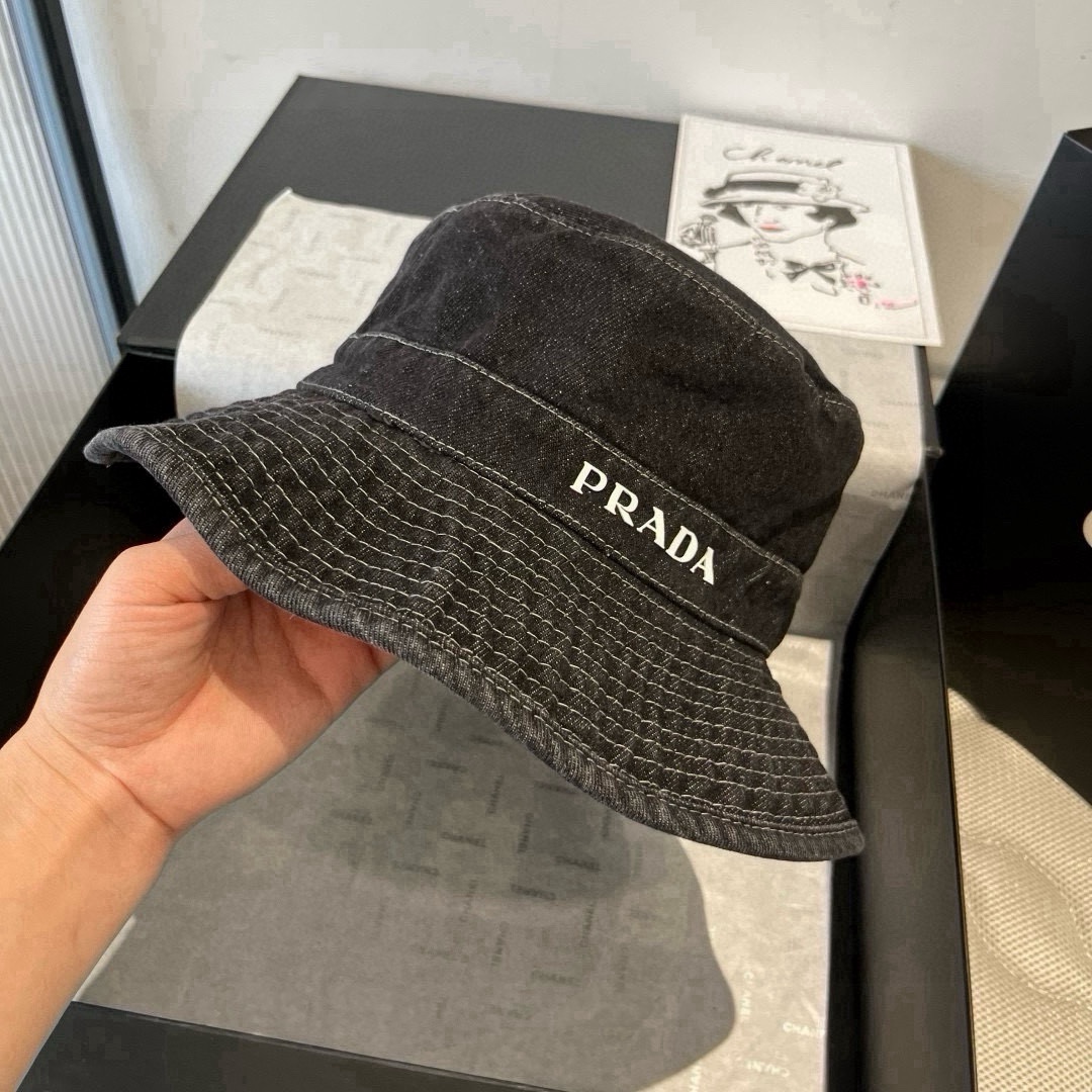 🆕

PRADA普拉达新款遮阳渔夫帽、防紫外线布帽，可折叠头围57cm