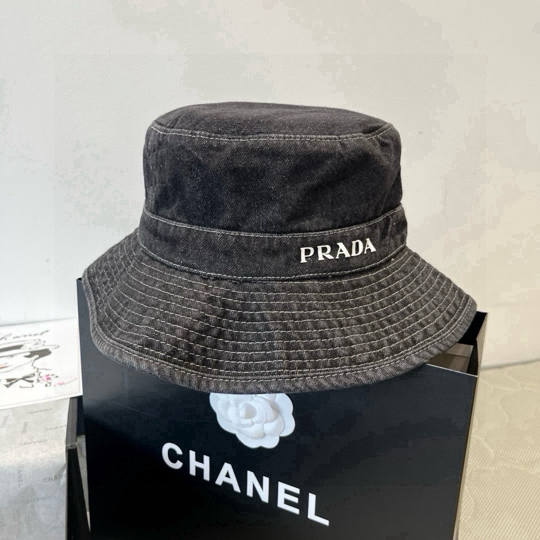 🆕

PRADA普拉达新款遮阳渔夫帽、防紫外线布帽，可折叠头围57cm