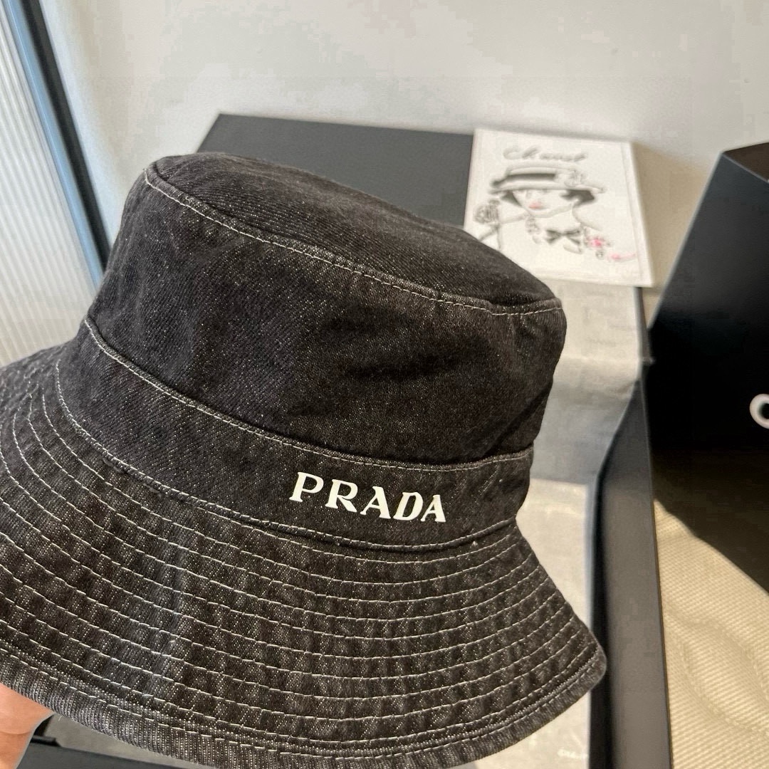 🆕

PRADA普拉达新款遮阳渔夫帽、防紫外线布帽，可折叠头围57cm