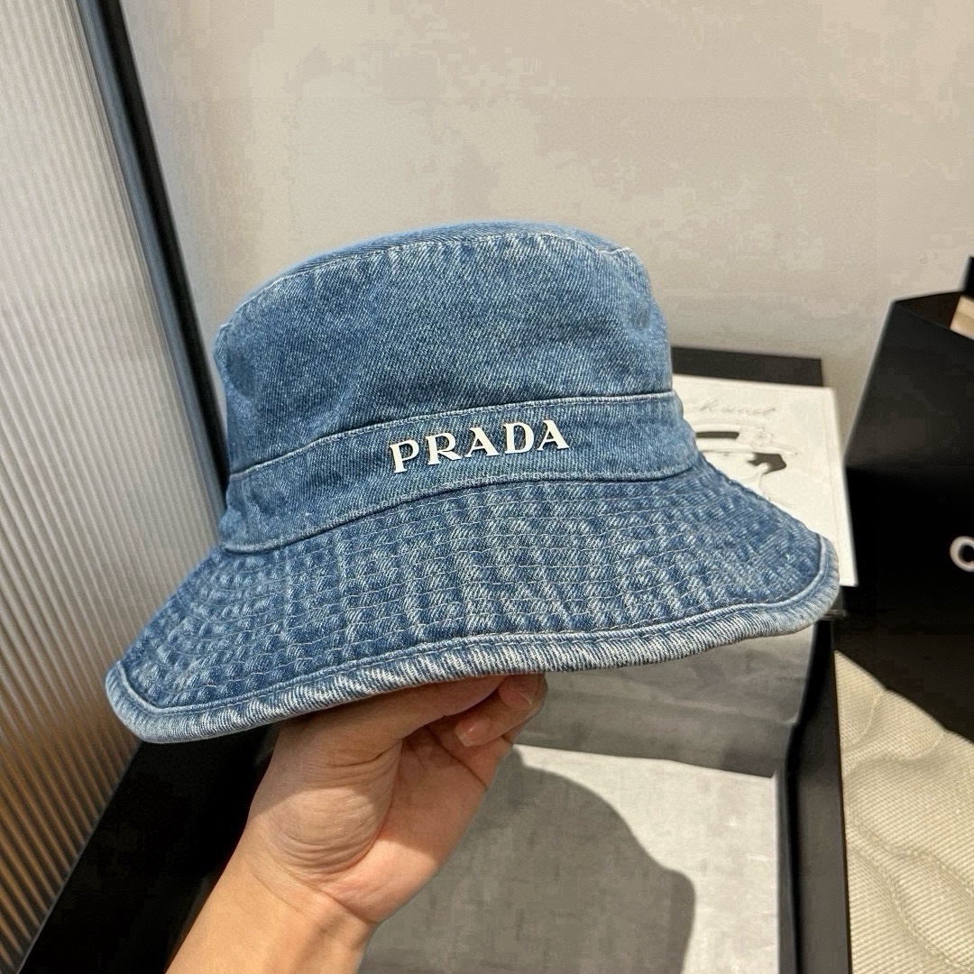 🆕

PRADA普拉达新款遮阳渔夫帽、防紫外线布帽，可折叠头围57cm