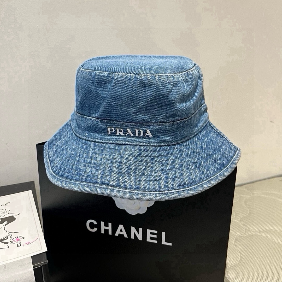🆕

PRADA普拉达新款遮阳渔夫帽、防紫外线布帽，可折叠头围57cm