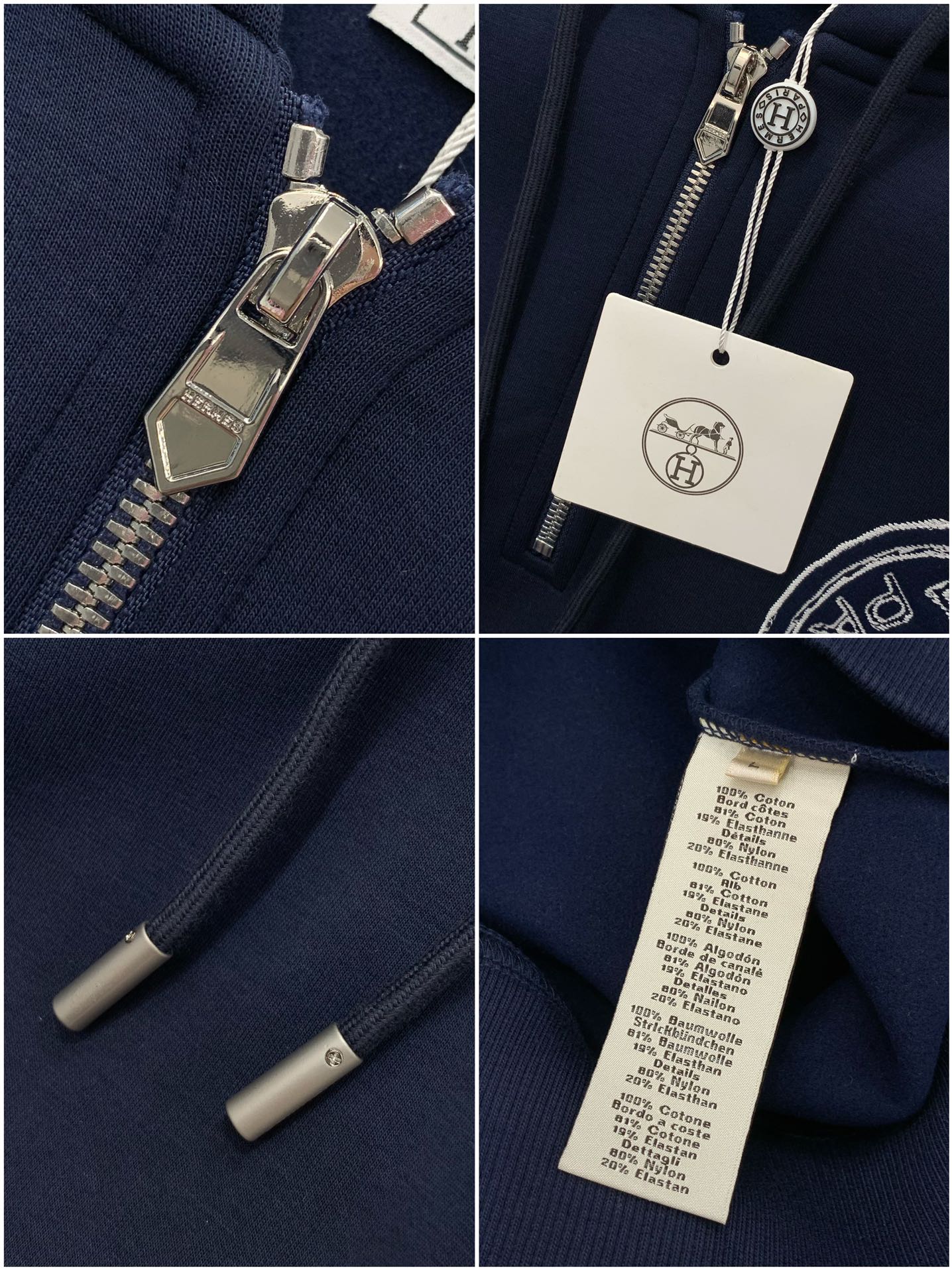 ，Hermès 爱马仕，2025秋季最新品，专柜同步有售，原单狠货，时尚休闲连帽卫衣，定制进口原版面料，