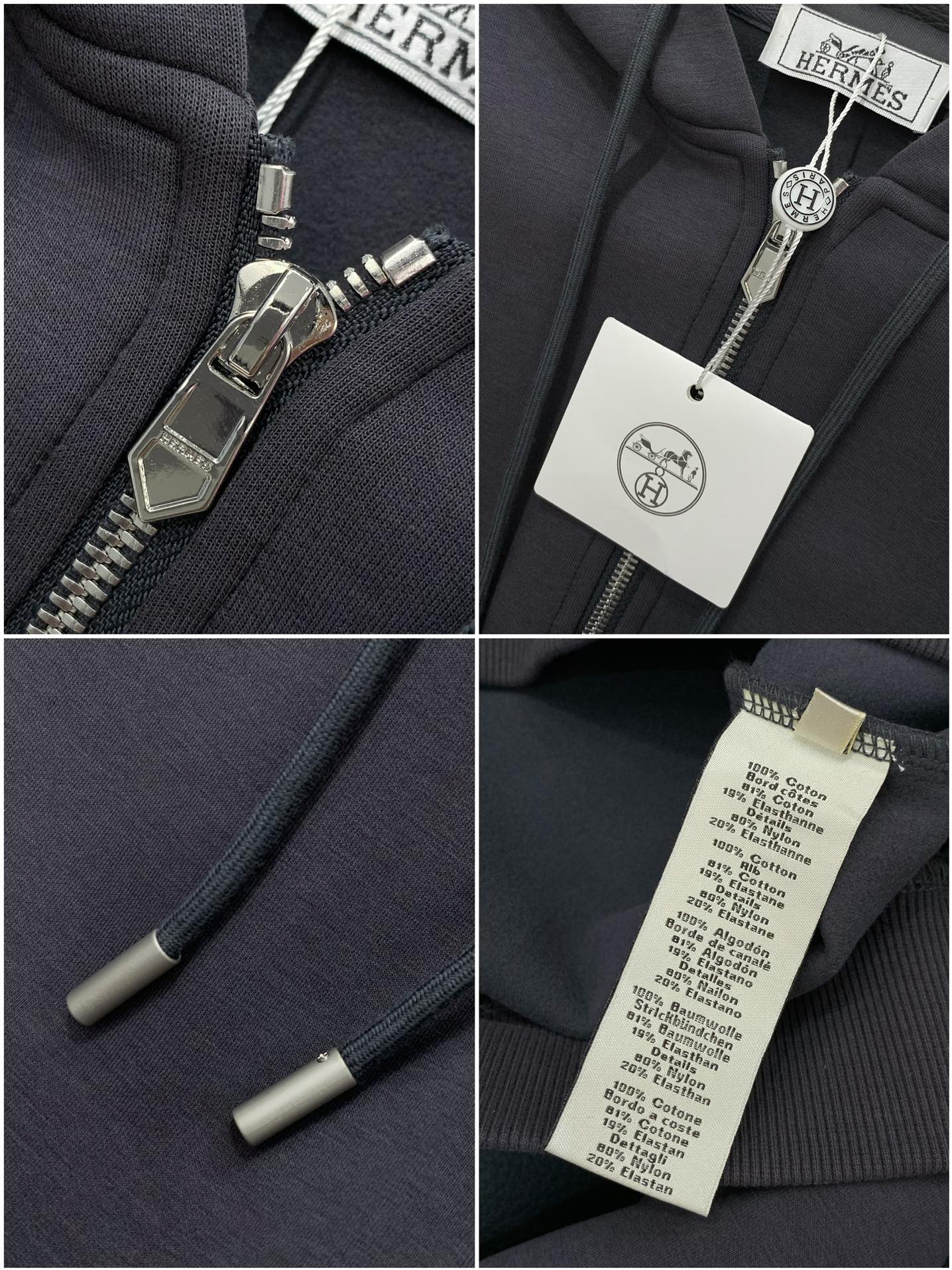 ，Hermès 爱马仕，2025秋季最新品，专柜同步有售，原单狠货，时尚休闲连帽卫衣，定制进口原版面料，