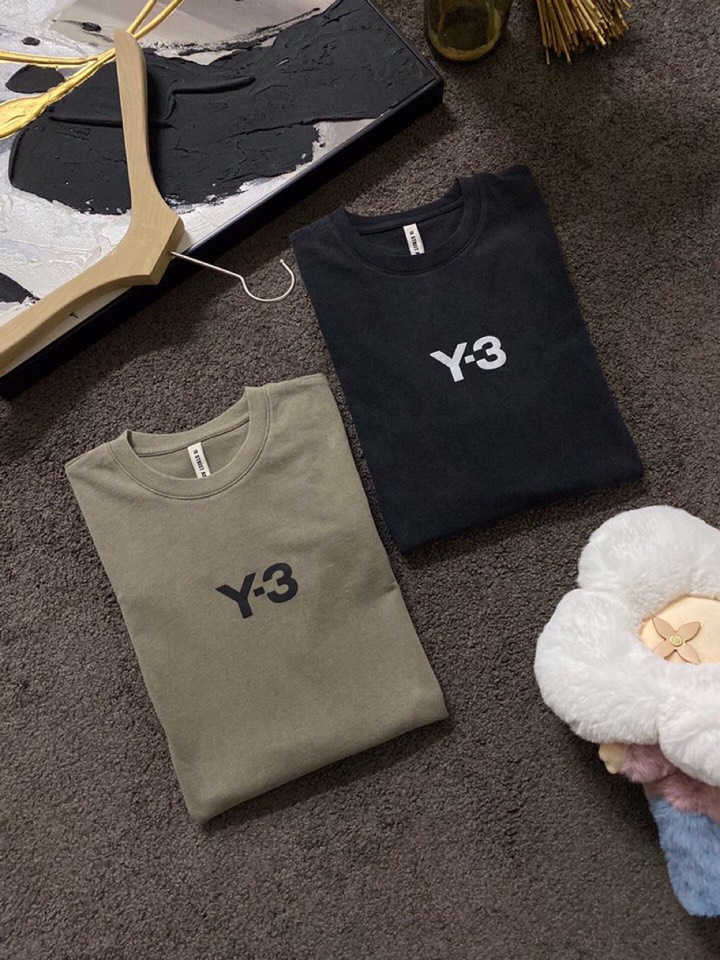 Y-3 山本耀司春夏/SS主推仿旧水洗褪色短袖圆领T恤定制贵柜品质巴黎百分棉260克长绒棉面料，前幅标志