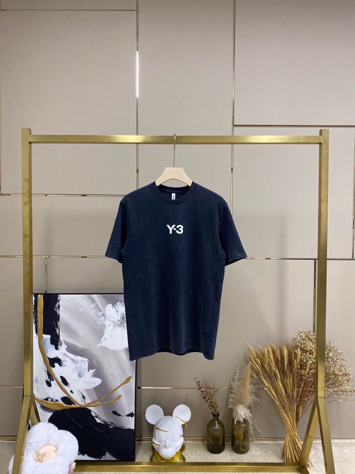 Y-3 山本耀司春夏/SS主推仿旧水洗褪色短袖圆领T恤套装，定制贵柜品质巴黎百分棉260克长绒棉面料，前