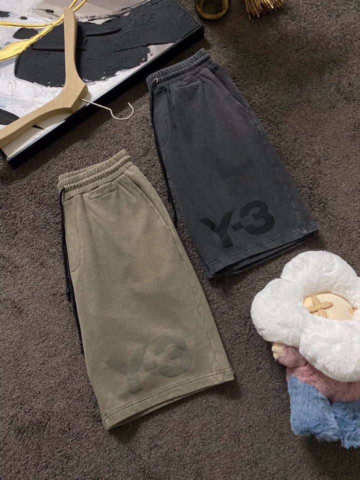 Y-3 山本耀司春夏/SS 本季主推仿旧水洗褪色短裤定制贵柜品质巴黎百分棉300克夏季长绒棉面料，前幅标