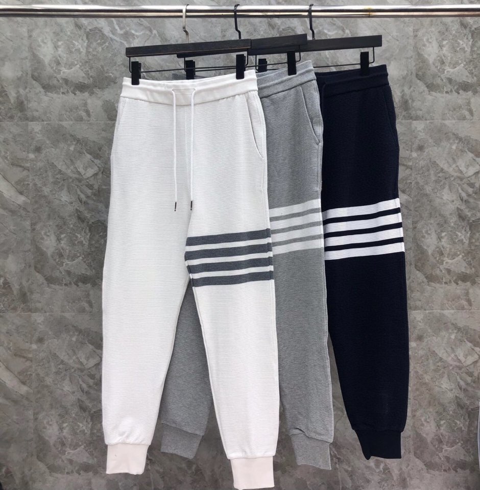 THOM BROWNE 汤姆布朗 TB水波纹色织经典长裤休闲裤 可配套装\n码数：1-4 颜色：灰色、藏