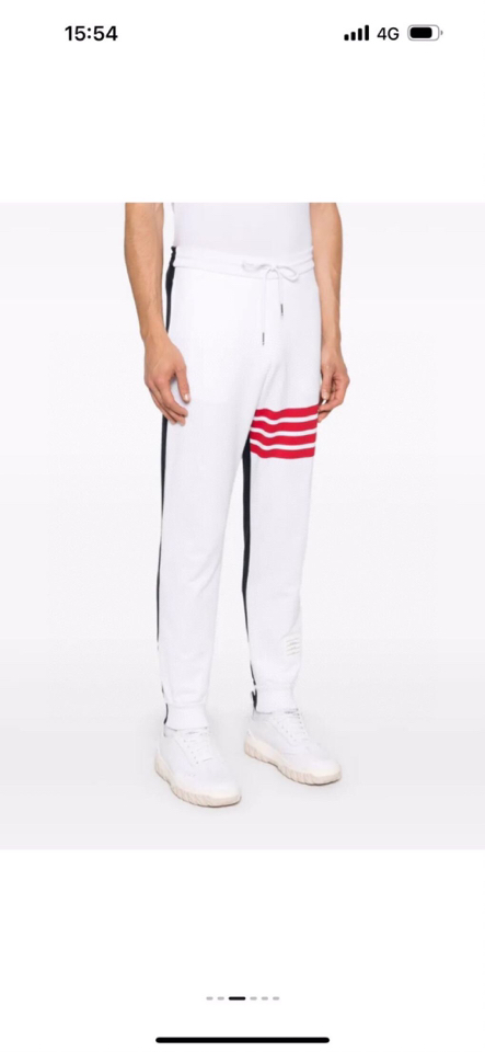 THOM BROWNE 汤姆布朗 TB新版前后拼色红四杠系列【长裤】 男女同款情侣款休闲裤，可配套装\n