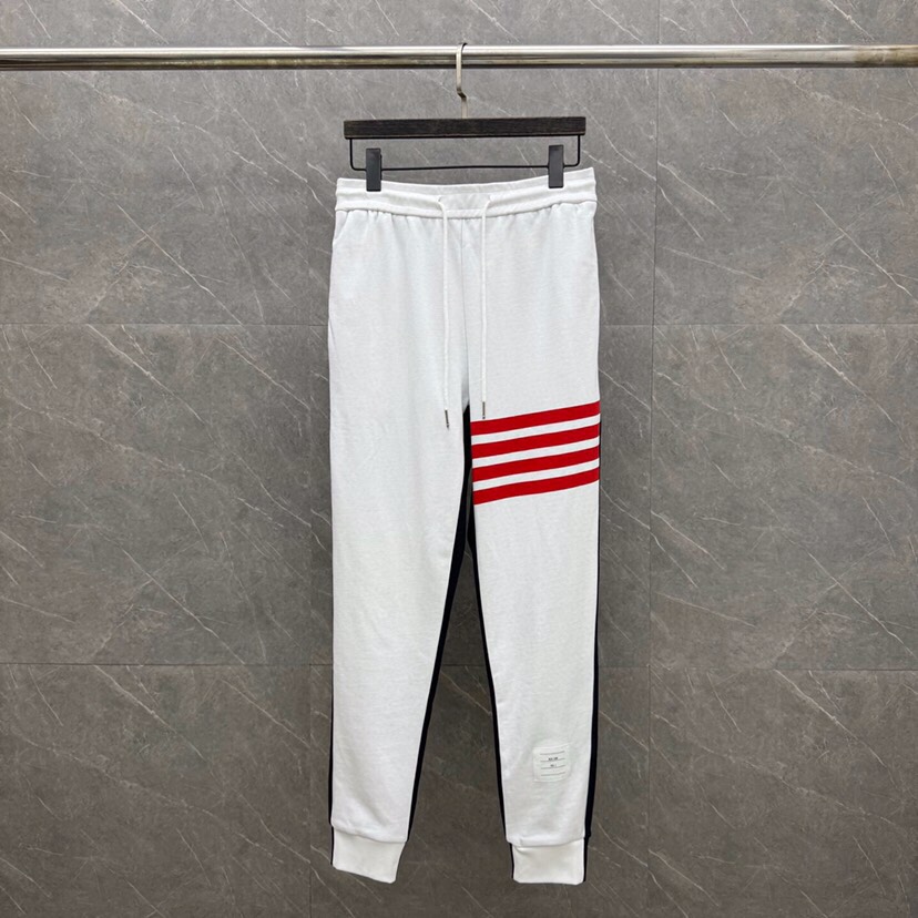 THOM BROWNE 汤姆布朗 TB新版前后拼色红四杠系列，男女同款情侣款棒球领卫衣开衫套装\n码数：