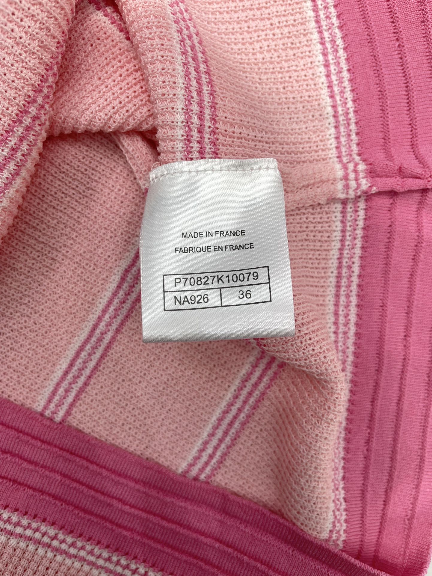 Chanel Pink Striped Knit Long Sleeve Top - Classic Style, Comfortable Fit 8 i1756522671 6485 6