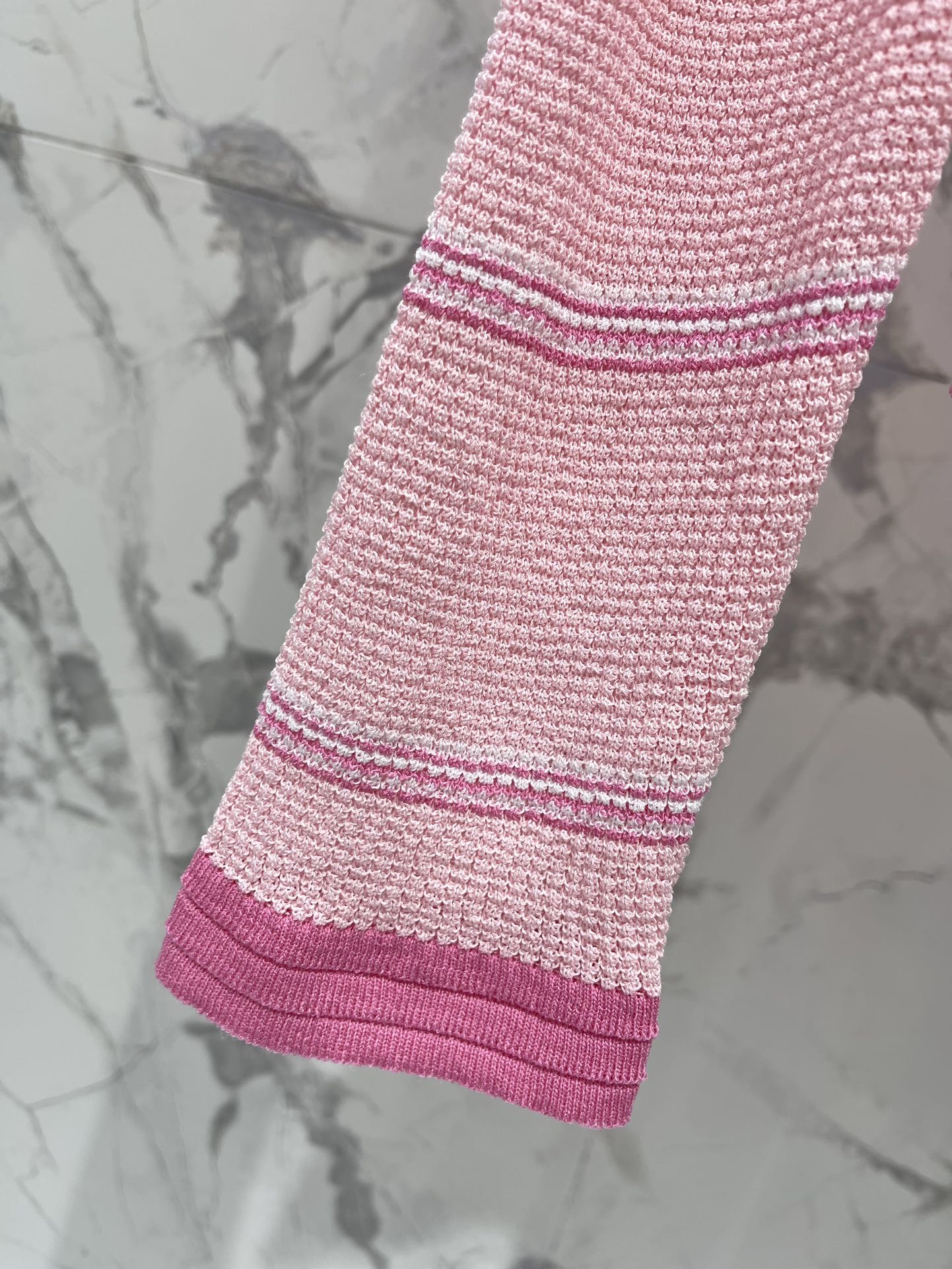 Chanel Pink Striped Knit Long Sleeve Top - Classic Style, Comfortable Fit 7 i1756522671 9472 5