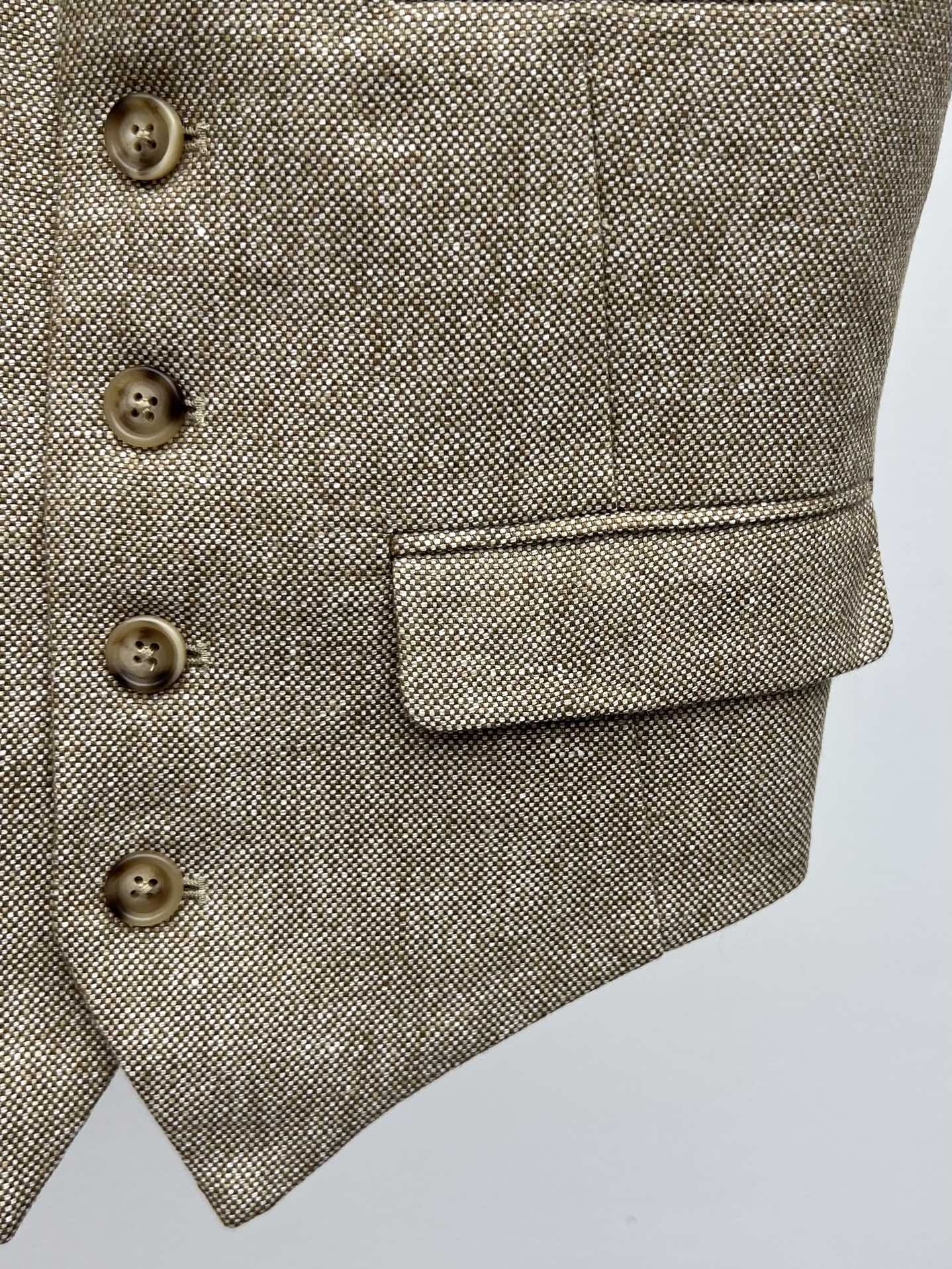 Ralph Lauren Linen Tweed Vest: Button-Front, Adjustable Buckle Detail, Old Money Style 6 i1756550378 8773 4