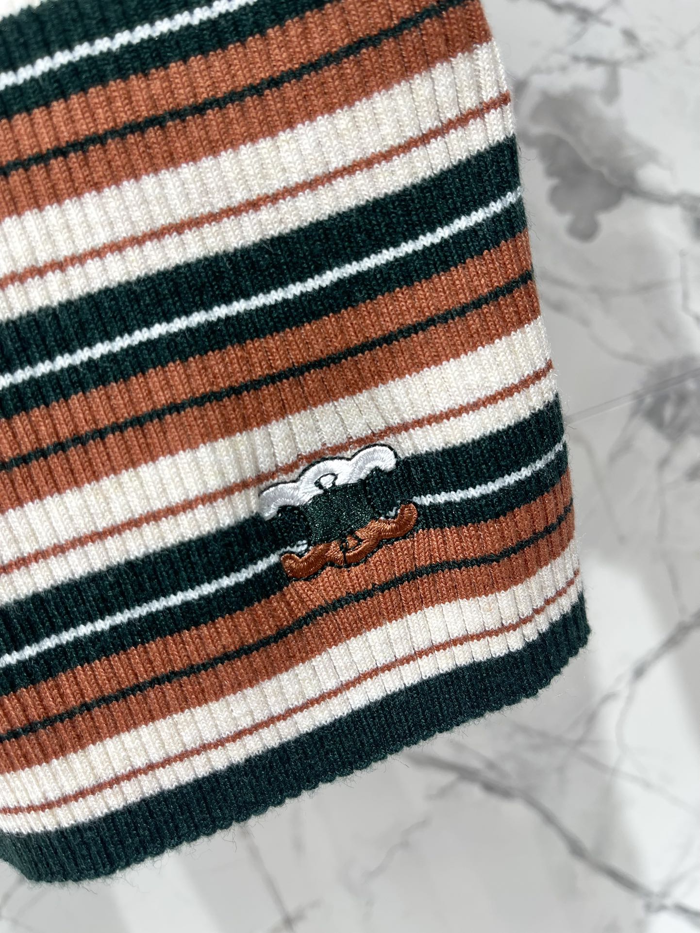 Celine Brown Striped Knit Top - Slim Fit, Vintage Style 6 i1756551650 7280 4