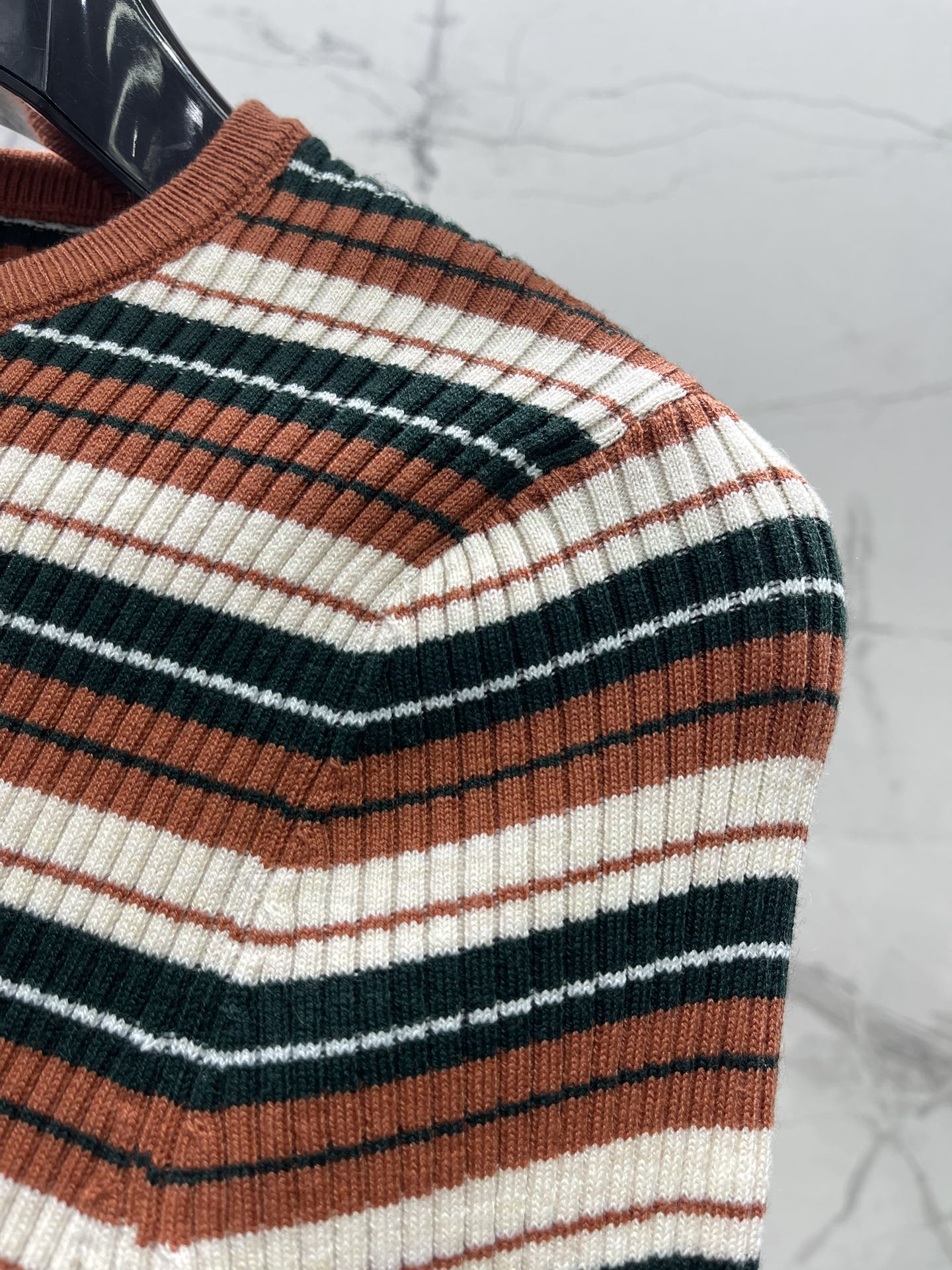 Celine Brown Striped Knit Top - Slim Fit, Vintage Style 5 i1756551650 9658 3