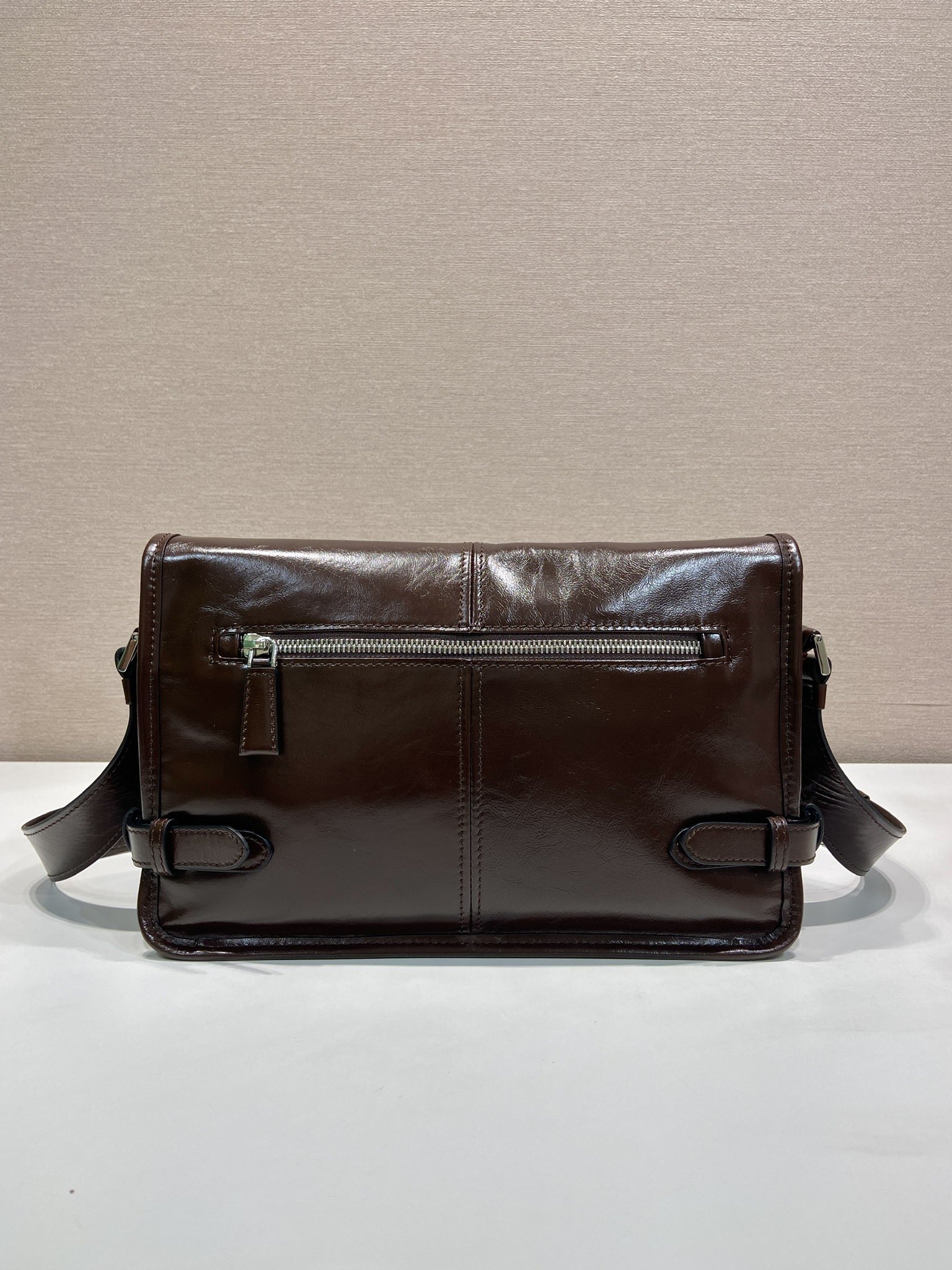Prada Leather Messenger Bag - 2VD073, Adjustable Strap, Brown 5 i1756552198 1502 3