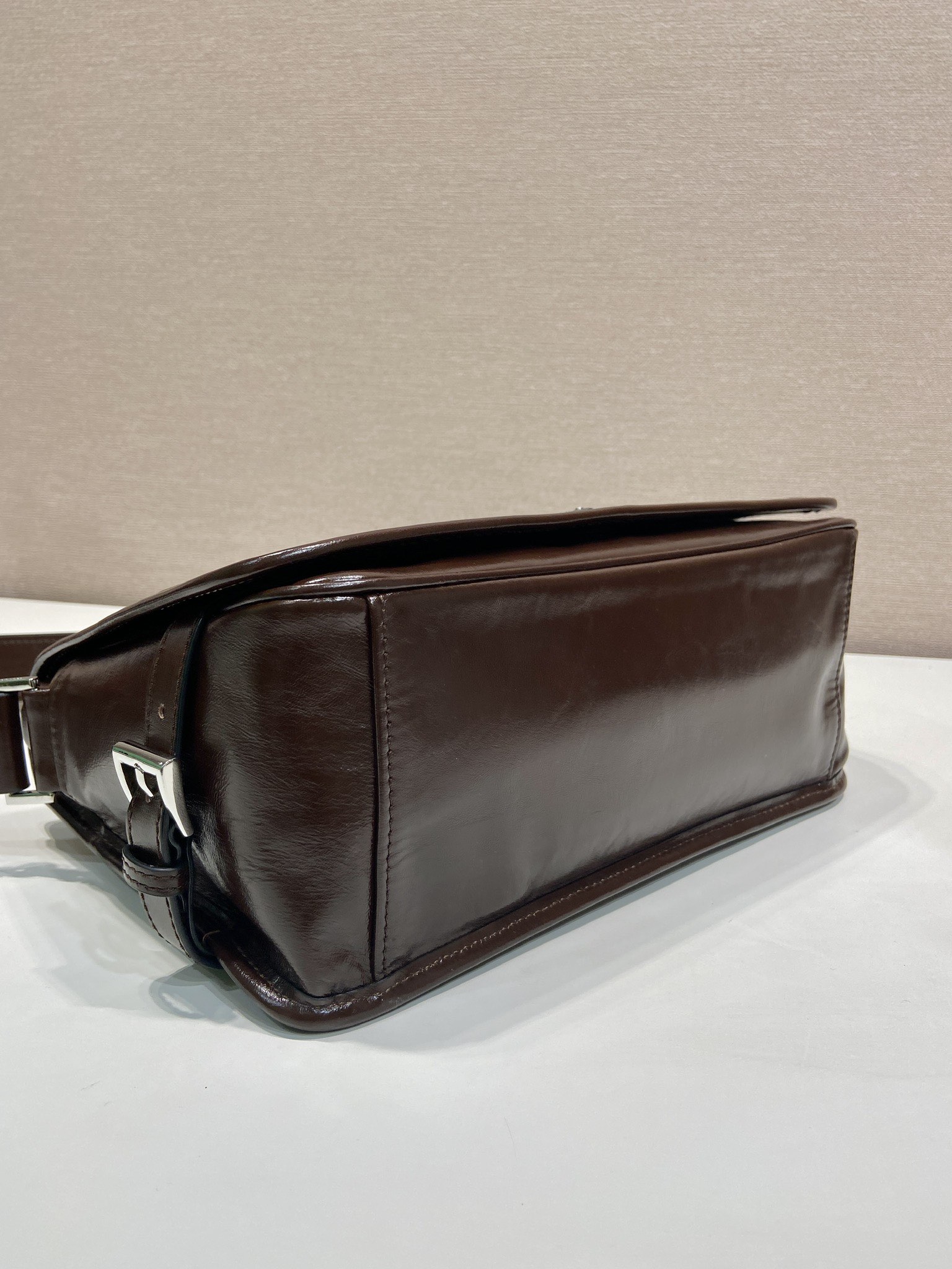 Prada Leather Messenger Bag - 2VD073, Adjustable Strap, Brown 7 i1756552198 7265 5