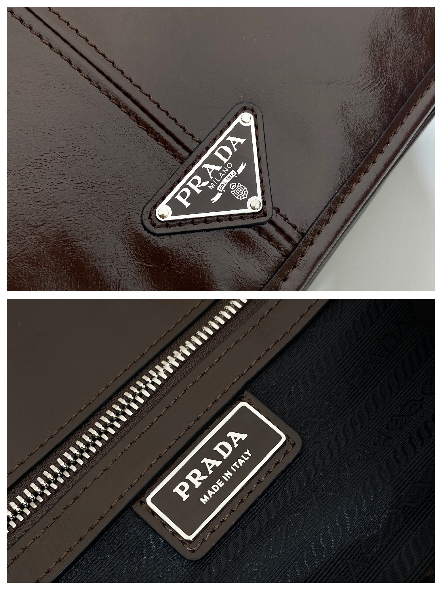 Prada Leather Messenger Bag - 2VD073, Adjustable Strap, Brown 10 i1756552221 5066 0