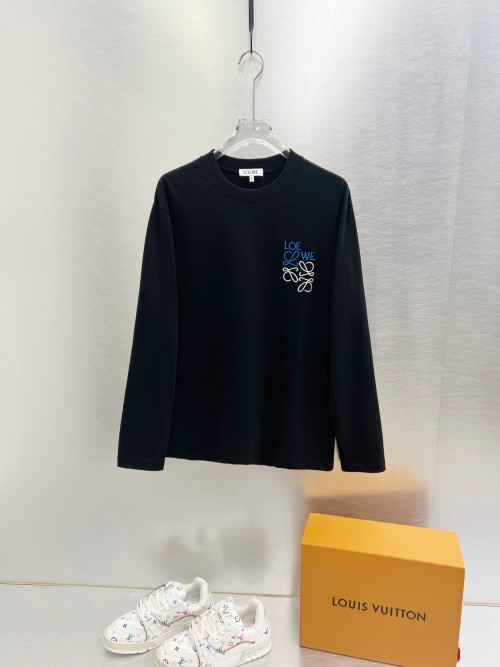 Loewe 2025 Embroidered Logo Long Sleeve T-Shirt Cotton Blend Unisex 1 Loewe 2025 Embroidered Logo Long Sleeve T-Shirt Cotton Blend Unisex