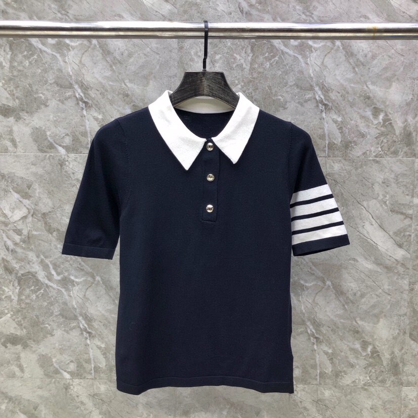 THOM BROWNE 汤姆布朗 TB 🌺后背风筝🪁🌺女款针织翻领T恤Polo衫 \n码数：0-2 颜色