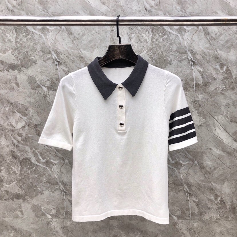 THOM BROWNE 汤姆布朗 TB 🌺后背风筝🪁🌺女款针织翻领T恤Polo衫 \n码数：0-2 颜色