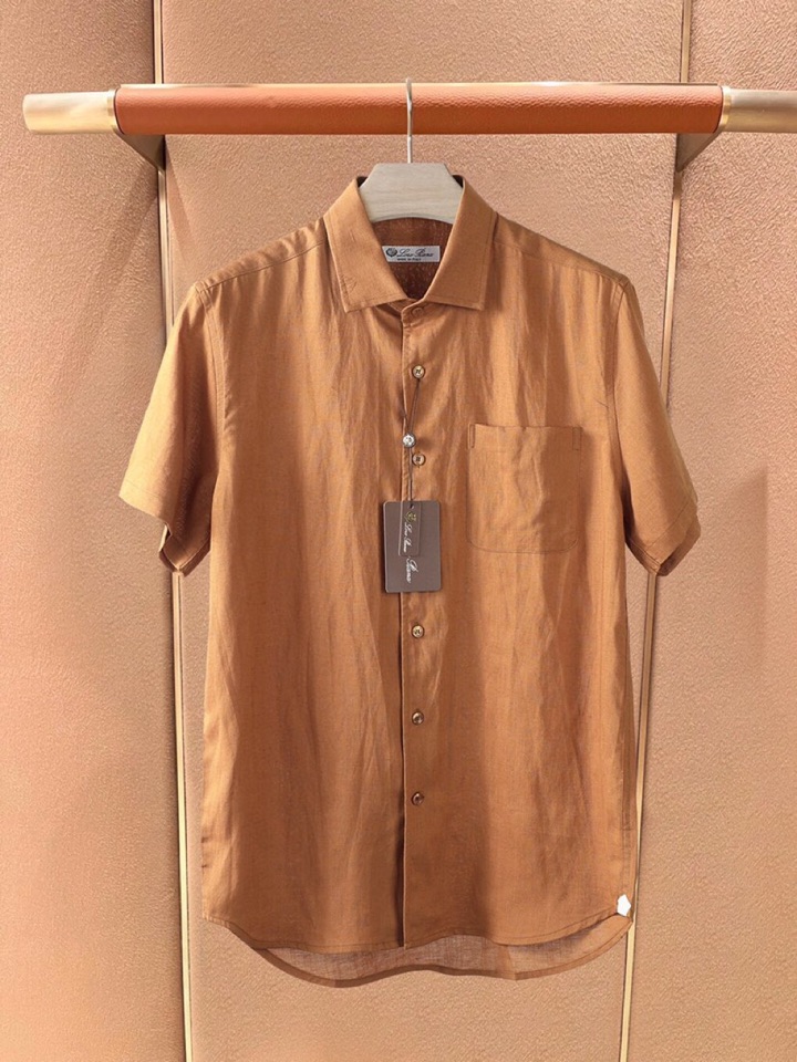 Loro Piana 诺悠翩雅lP🆕 今天SS25 春夏男装新品亚麻质地系列时尚商务休闲百搭男士短袖衬衫