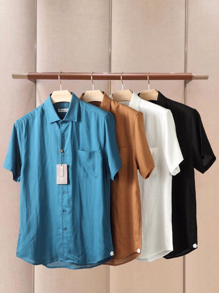 Loro Piana 诺悠翩雅lP🆕 今天SS25 春夏男装新品亚麻质地系列时尚商务休闲百搭男士短袖衬衫