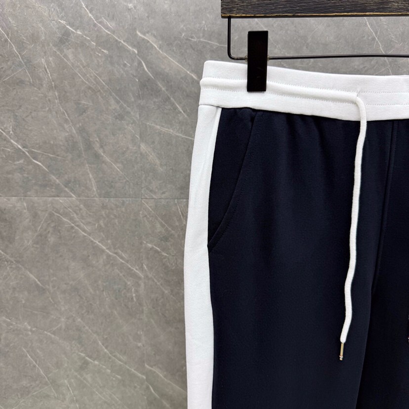 THOM BROWNE 汤姆布朗 TB新季白边侧四杠卫裤 男女同款情侣休闲裤，\n码数：1-5 颜色：灰