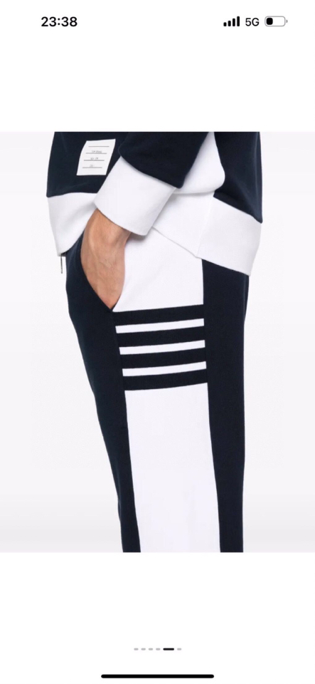 THOM BROWNE 汤姆布朗 TB新季白边侧四杠卫裤 男女同款情侣休闲裤，\n码数：1-5 颜色：灰