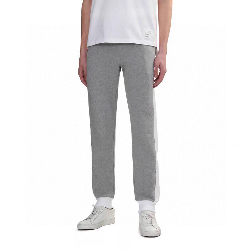 THOM BROWNE 汤姆布朗 TB新季白边侧四杠卫裤 男女同款情侣休闲裤，\n码数：1-5 颜色：灰