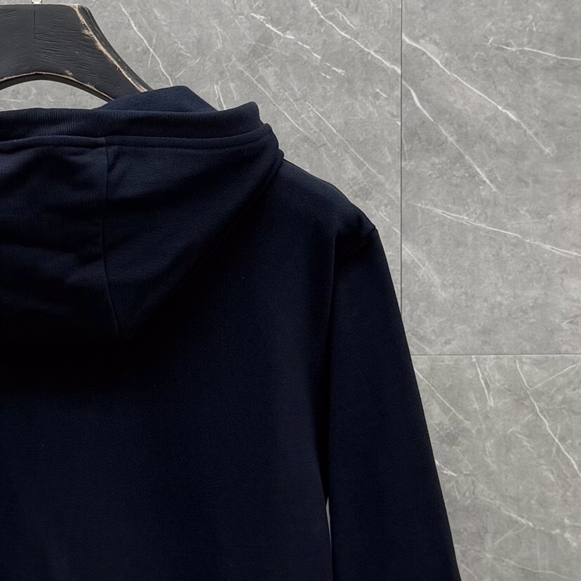 THOM BROWNE 汤姆布朗 TB白边侧四杠拉链连帽外套 男女同款情侣款连帽卫衣拉链开衫外套\n码数