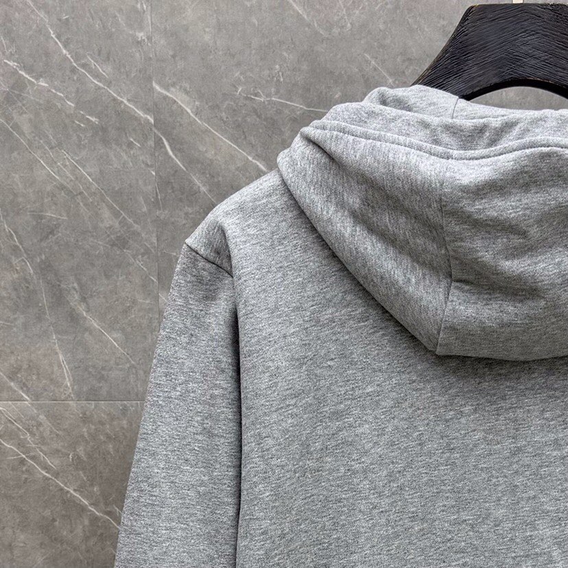 THOM BROWNE 汤姆布朗 TB白边侧四杠拉链连帽外套 男女同款情侣款连帽卫衣拉链开衫外套\n码数