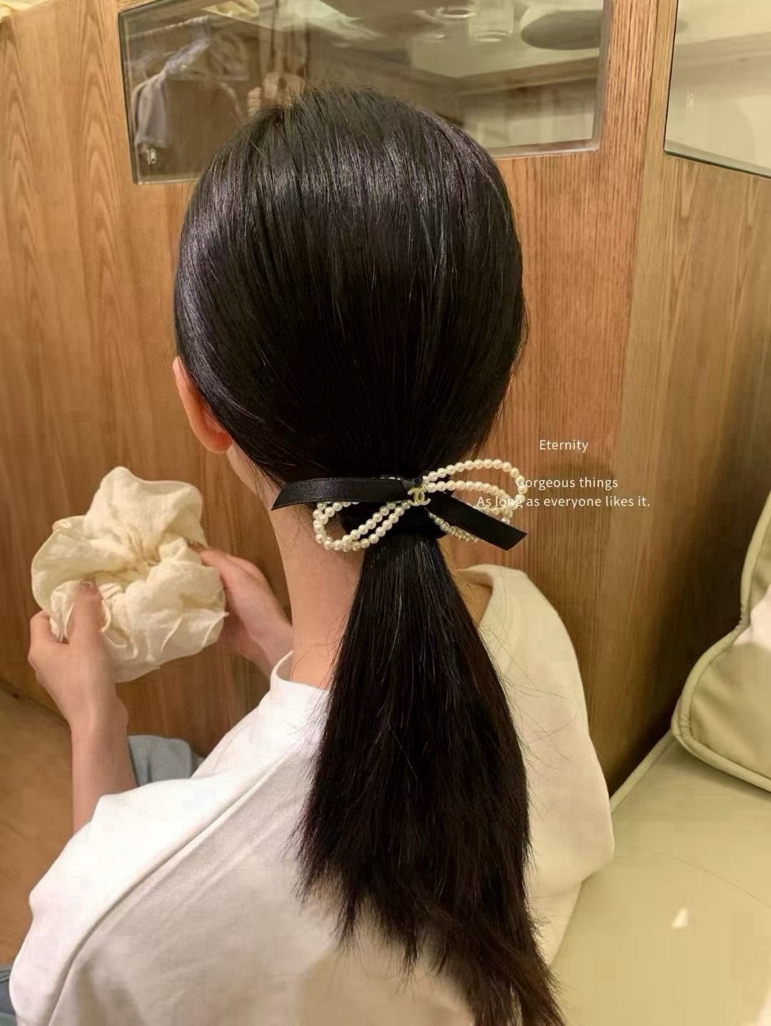 NO:640832,Chanel Chanel pearl bow elastic band, hairpin, hairpin, chanel, chanel, hairpins19860909Chanel香奈儿珍珠蝴蝶结橡皮圈,发夹,发夹,chanel,chanel,hairpins,accessory
