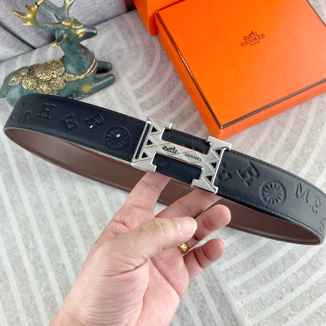 爱马仕💕 特种皮腰带系列 ，原厂五金精品不锈钢扣，手感柔软舒适 宽3.8CM。