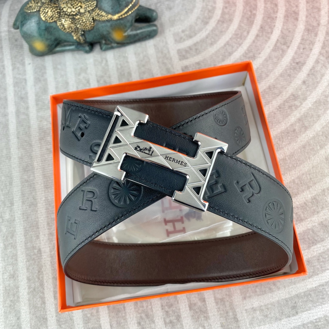 爱马仕💕 特种皮腰带系列 ，原厂五金精品不锈钢扣，手感柔软舒适 宽3.8CM。