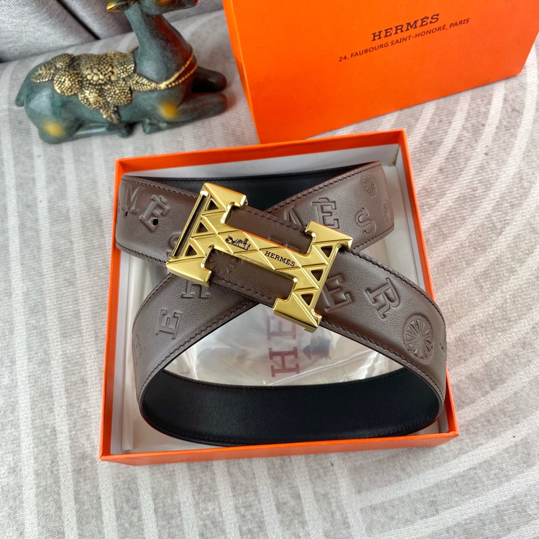爱马仕💕 特种皮腰带系列 ，原厂五金精品不锈钢扣，手感柔软舒适 宽3.8CM。
