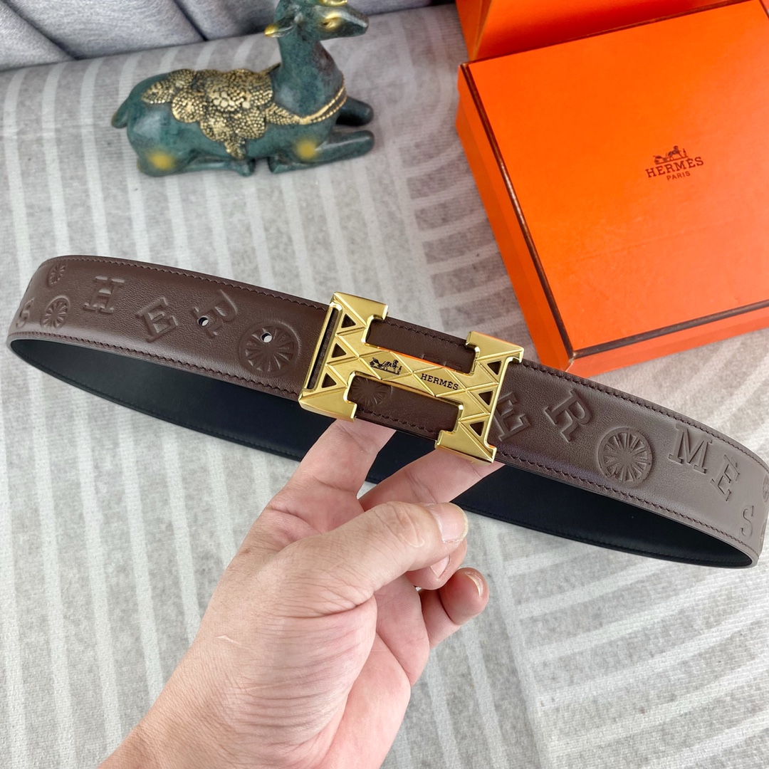爱马仕💕 特种皮腰带系列 ，原厂五金精品不锈钢扣，手感柔软舒适 宽3.8CM。